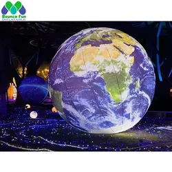 Bola de tierra inflable de PVC hermética con luces Led, globo de tierra gigante, Sistema Solar, globo de planeta para decoración de fiestas