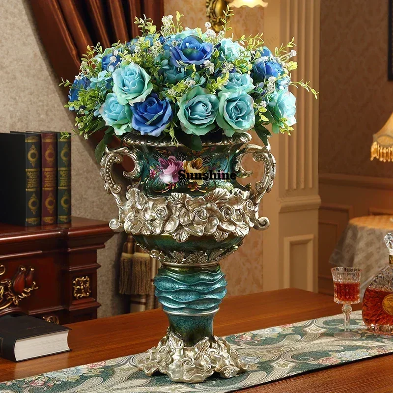 Height 50cm Retro Style Originality Vase Landing Large Size Flower Arrangement Luxurious Ornaments Home Furnishings Decorate