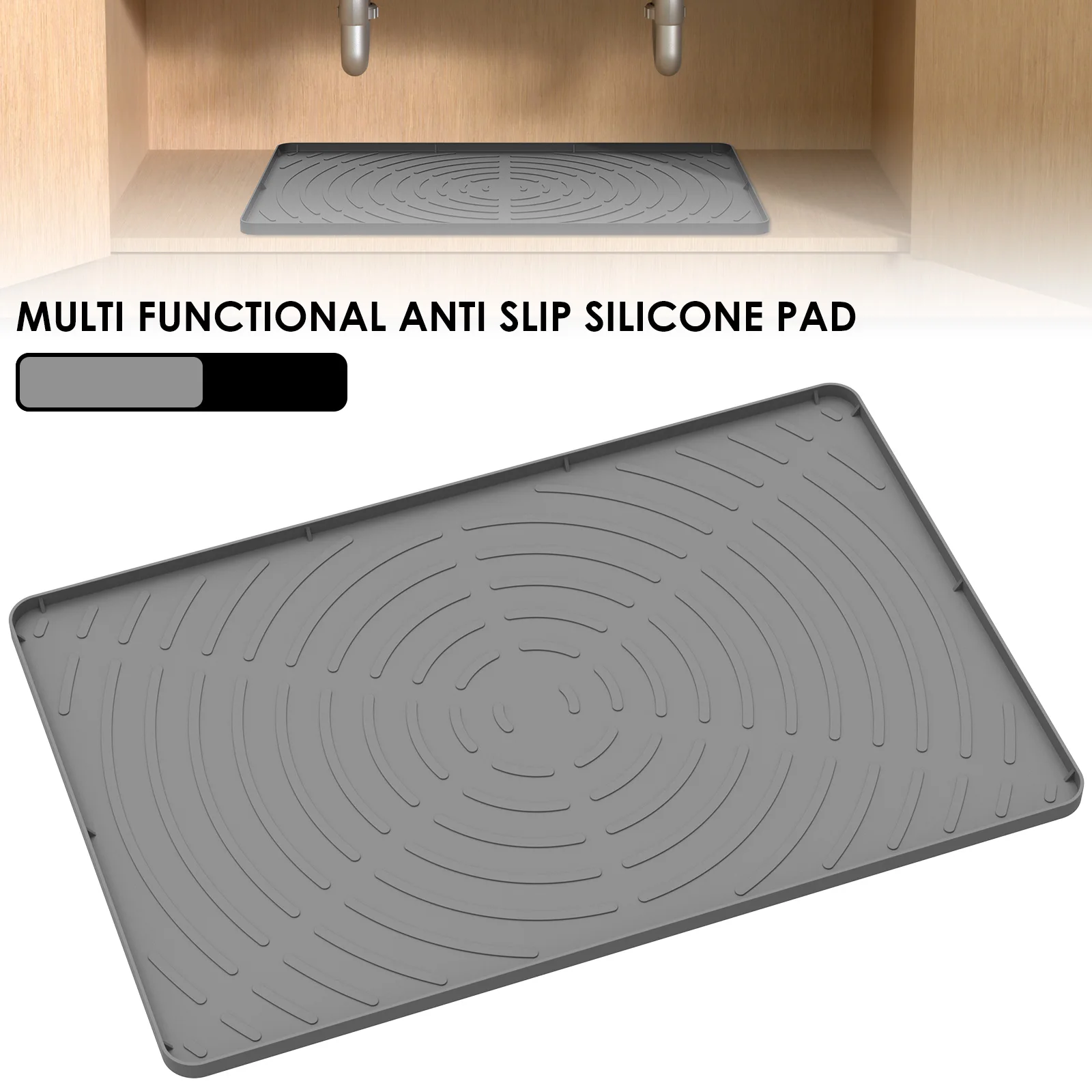 Silicone Mat Under Sink Mat Waterproof Sink Protector Flexible Kitchen Drip Tray Cabinet Pad Desktop Decor Placemat Bathroom Mat