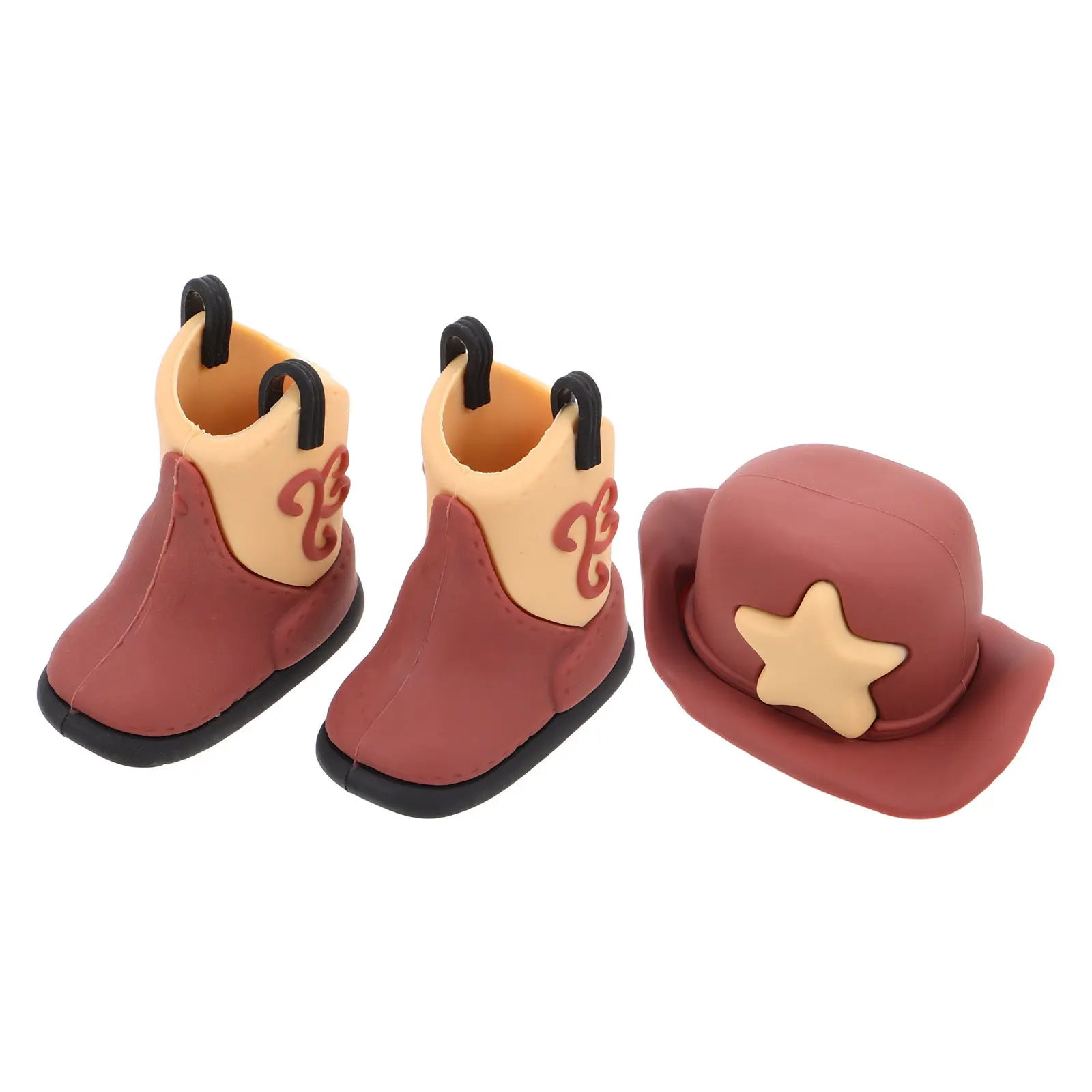 

1Set Miniature Cowboy Hat and Boot Set Soft Clay Western Decor for Dollhouse Craft Cake Topper Party Favor Home Decoration