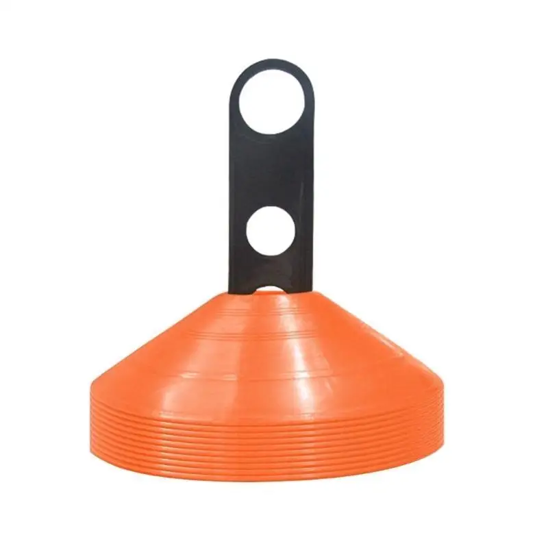 652F 10 Buah Kerucut Sepak Bola Kelincahan dengan Braket Kerucut Latihan Pengganti Kerucut Cakram Sepak Bola untuk Sepak Bola,