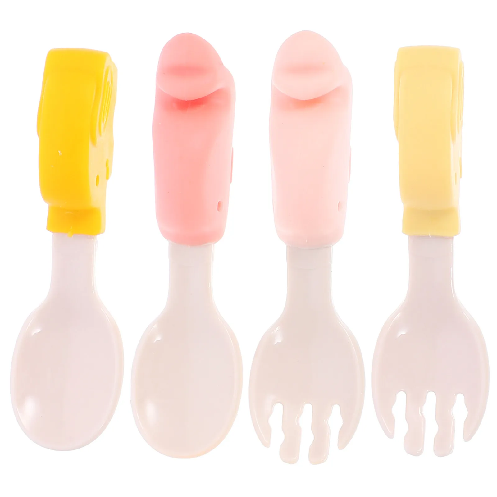 

Набор из 2 предметов: детские ложка и вилка, эргономичные тренировочные приборы для малышей - для кормления и приучения к самостоятельному приему пищи