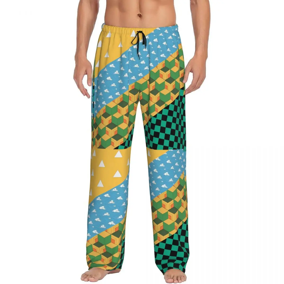 

Custom Printed Demon Slayer Pajama Pants Men Kimetsu No Yaiba Sleep Sleepwear Bottoms with Pockets
