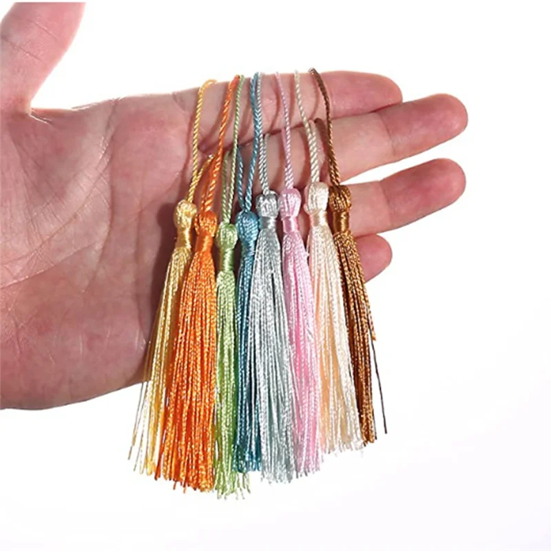 Flash Trend 144Pcs 5.5 Inch Silky Handmade Soft Craft Mini Tassels With Loops For Jewelry Making,Bookmarks, 36Colors, 4Pcs Of Ea
