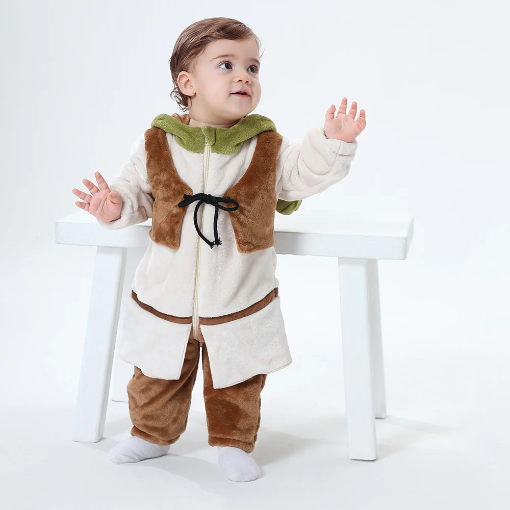 Grenouillère Sherk pour Bébé Garçon et Fille, Pyjama Chaud et Doux, Tenue de Festival d\'Halloween, Pyjama Mignon