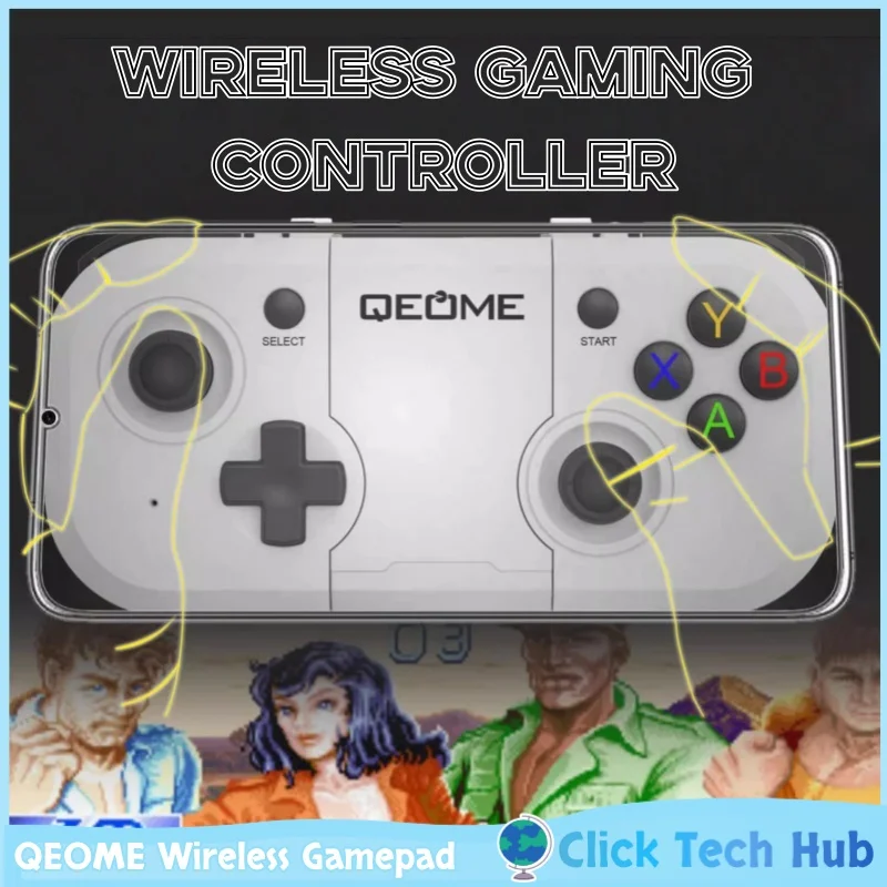 

Беспроводной геймпад QEOME, многоплатформатный iPhone, Android, мобильная игра, Bluetooth, компьютер, Steam Genshin Impact Switch, игровая ручка