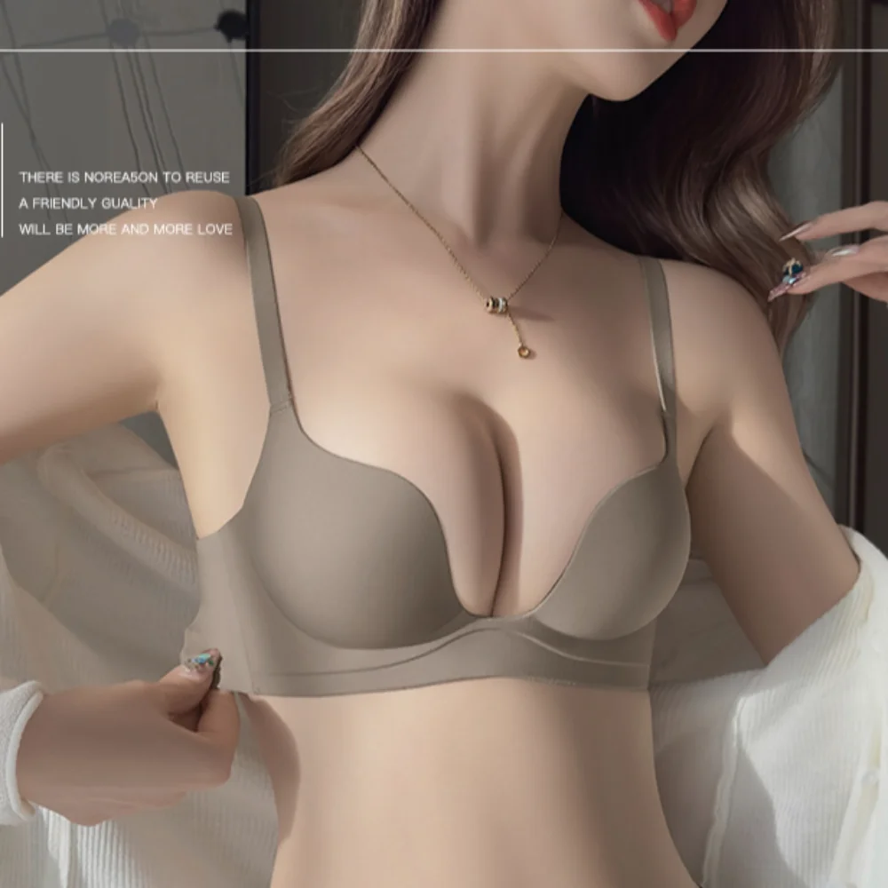 

New Seamless Thin Bra Without Underwire Thickened Wireless Push-up Bra Anti Sagging Invisible Breathable and Comfortable Bra