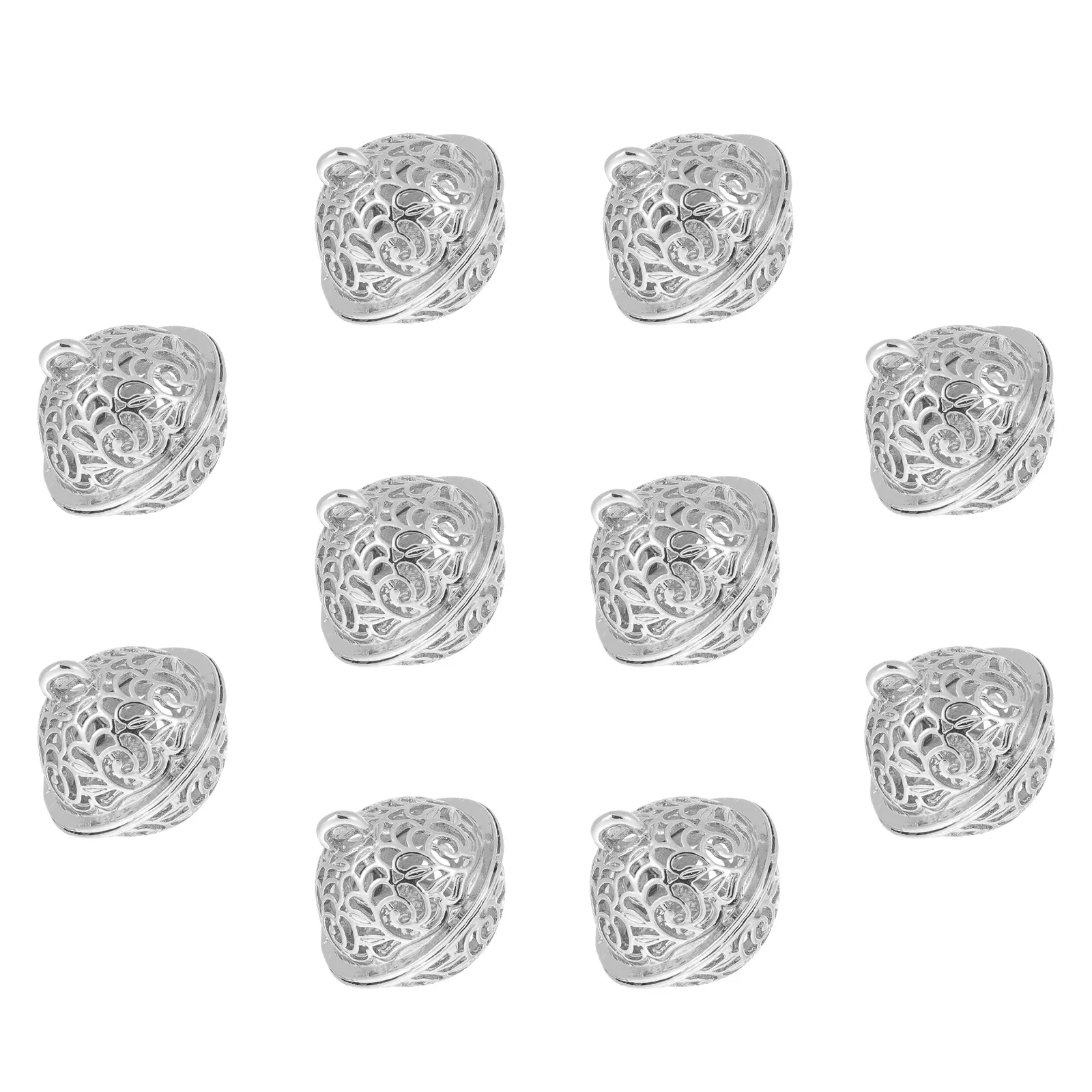 

10pcs Electroplated Hollow-Out Bells Premium Tin Alloy Bell Keychain Pendant For Christmas Diy Craft Bag Hanging Purse Accessory