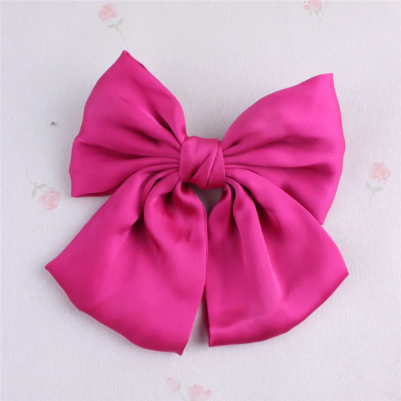 10 Colors Women Girls Vintage Soft Solid Denim Bow Barrette Big Size Lovely Bowknot Hair Clips Hairpin Blue Denim Headwear
