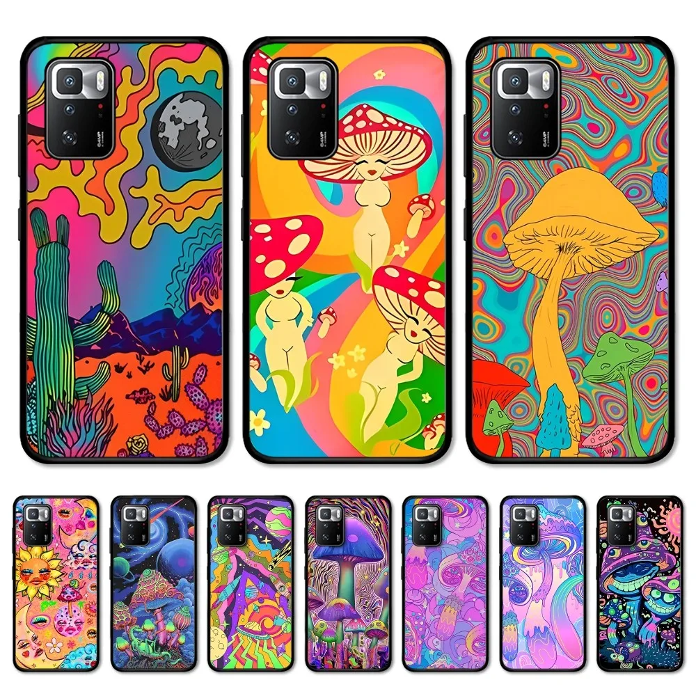 Weird Trippy Mushroom Psychedelic Art Phone Case For Redmi 5 6 7 8 9 10 Plus Pro 6 7 8 9 A GO K20 K30 K40 Pro Plus F3 Fundas