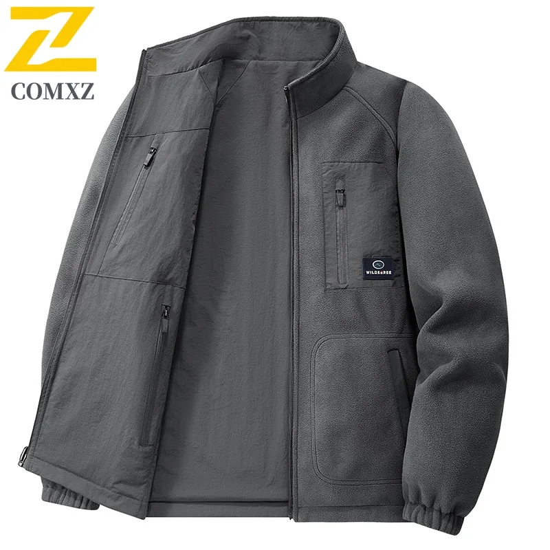 

COMXZ офисная мужская куртка для поездок на работу, повседневная утолщенная теплая мотоциклетная куртка для отдыха, повседневная стильная легкая зимняя новая одежда