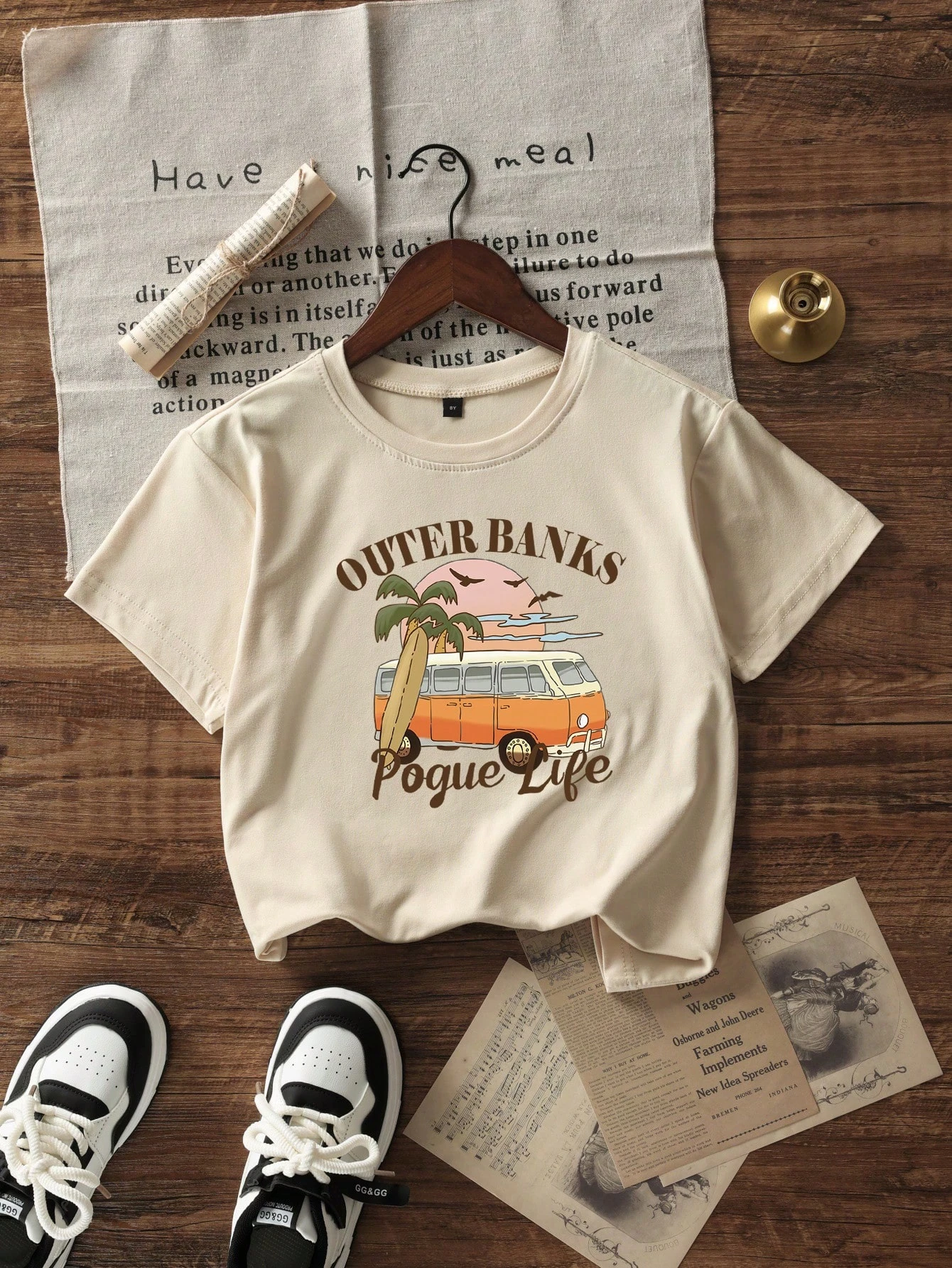 Mode Strand Möwen Sonnenuntergang Baum Muster Druck Kinder T-Shirt Rundhals Jungen Mädchen T-Shirt Sommer Kurzarm