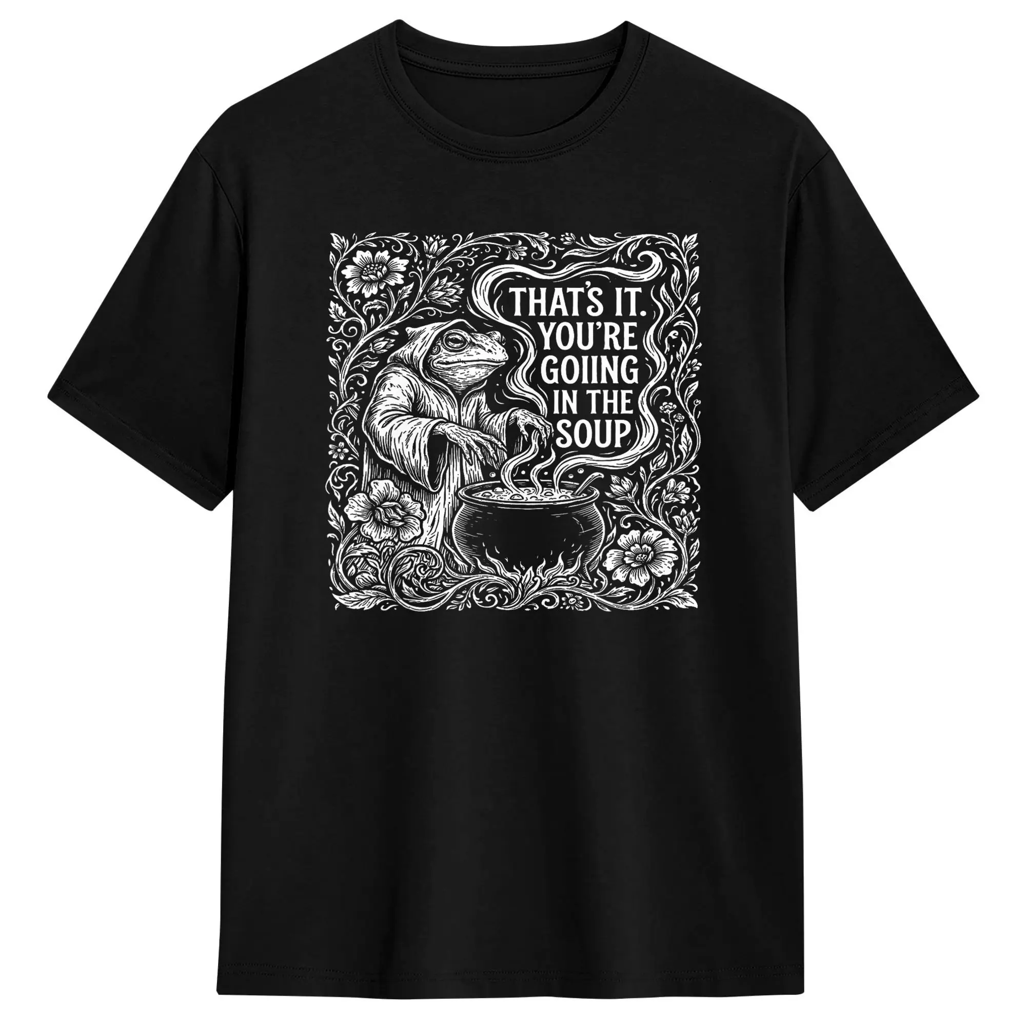 Men That‘s It You’re Going in The Soup Frog Meme T Shirts  Pure Cotton Clothing Summer Y2K Fun Short Sleeve T-Shirt Crewneck