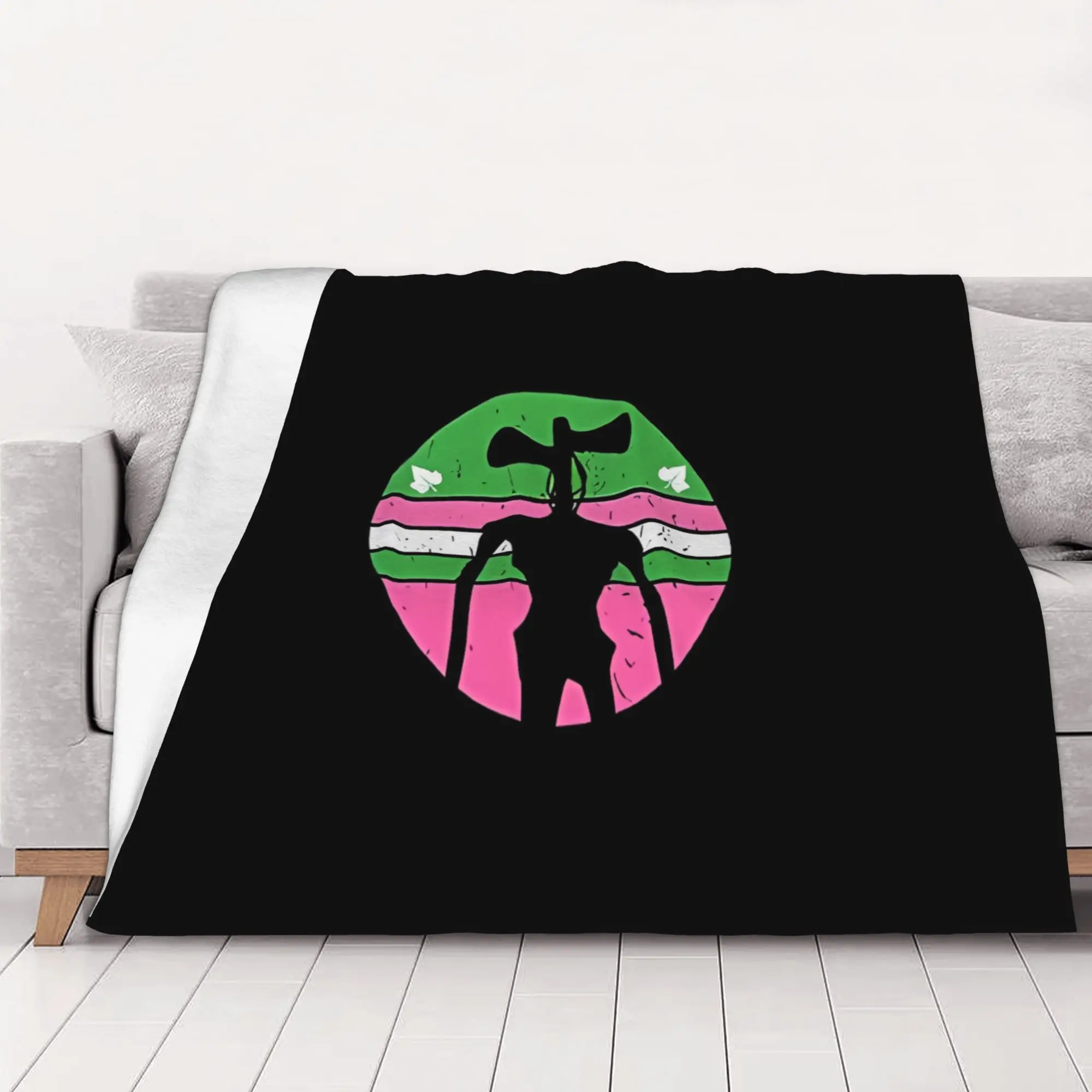 1PC home Cute Room Decor Costume For  Green And Pink Blanket Throw Blanket Siren Head Novelty Warm Blanket All Season