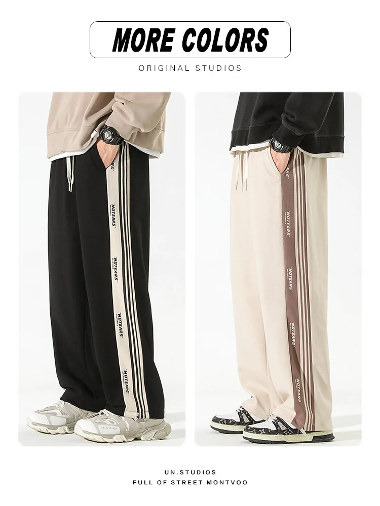 الأمريكية Sle المحملة القضبان الرجال فضفاض مستقيم الساق السراويل الصيف جديد Faion العلامة التجارية عارضة السراويل الطويلة الشباب Vitali Sle #3