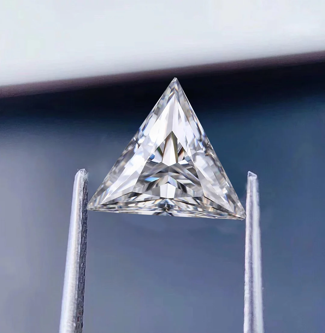 Szjinao Loose Gemstones Triangle Moissanite  0.1ct To 5ct D Color VVS1 Stone Beads With GRA Certificate Gems Pass Diamond Test