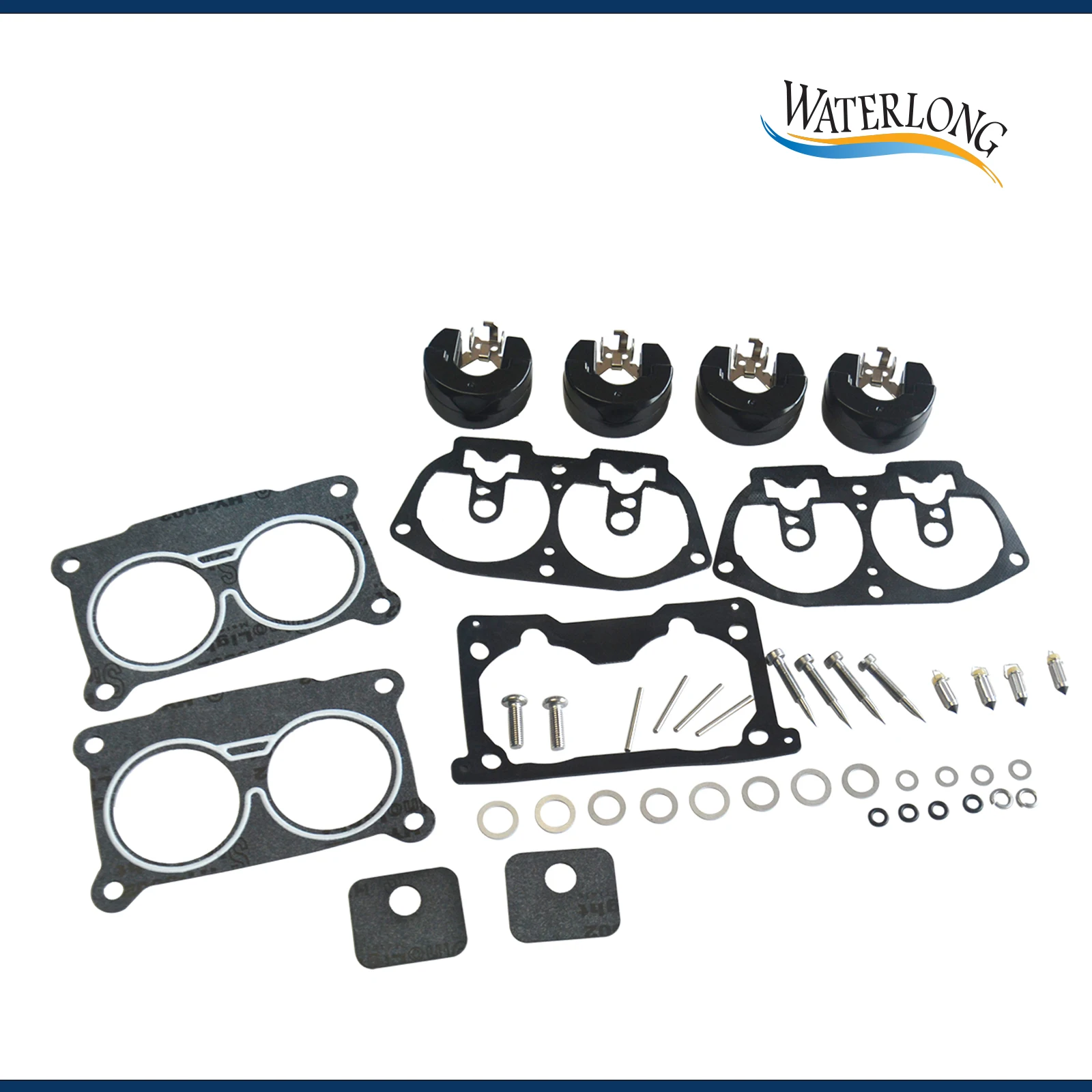 WATERLONG 6N6-W0093-02 Carburetor Repair Kit Replaces for Yamaha 2-Stroke 4-Stroke