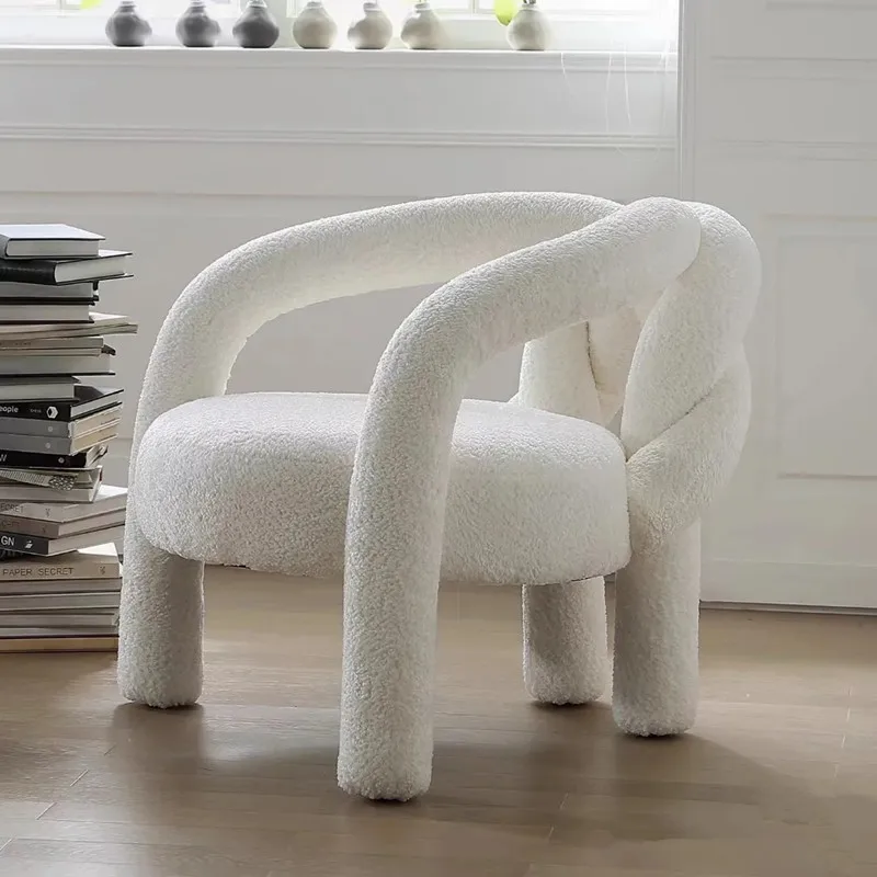 Lamb fleece sofa chair household living room special-shaped twist leisure chair