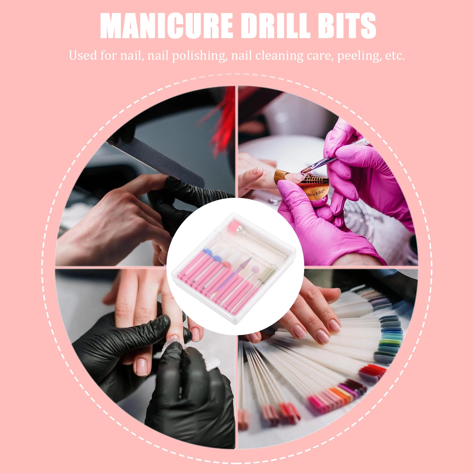 หัวเจียรเล็บอเนกประสงค์ 1 ชุด สำหรับขัดเจลอะคริลิค ทนทาน หัวเจียรทำเล็บ เครื่องมือขัดเงาแบบพกพา