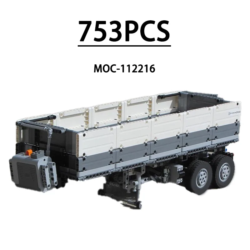 MOC-112216 Building Block Tilt Trailer Model, 753 Pieces, Children's Educational Birthday, Christmas, and New Year Toy Gift