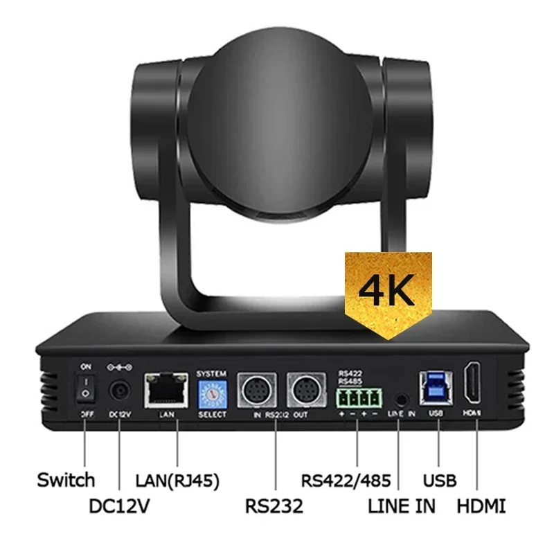 Runpu L40 4K60 بروتوكول شبكة متعددة 60 إطارًا في الثانية Ptz كاميرا مؤتمرات الفيديو 12X عدسة زووم بصري كاميرا فائقة الدقة 4K PTZ