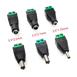 5/10Pcs 3.5x1.35mm 5.5x2.1mm 5.5x2.5mm DC Power Male Female Plug Jack Connector Adapter For 3528 5050 LED Strip Light Camera