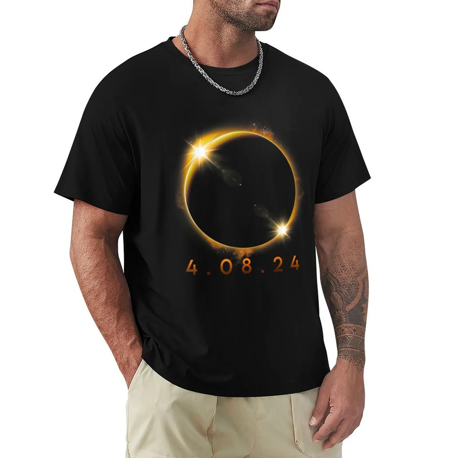 2024 Solar Eclipse 2024 040824 Eclipse T-Shirt All Match Print Short Sleeve Top