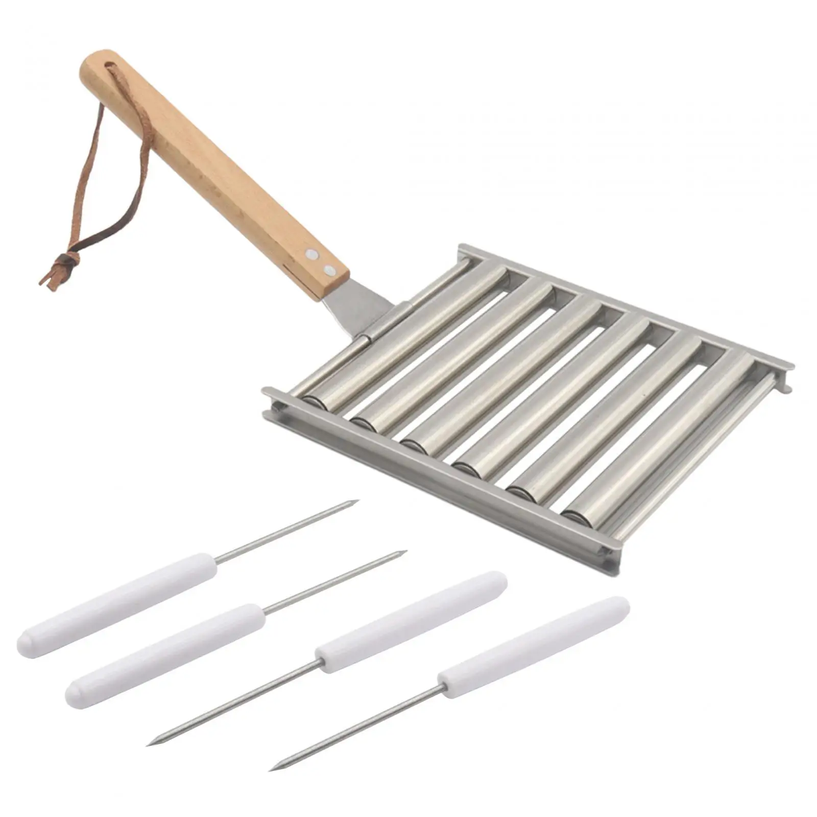 Aço inoxidável salsicha Roller Rack, Hot Dog Roller, Titular removível Steamer para Camping, Atividades de fogueira
