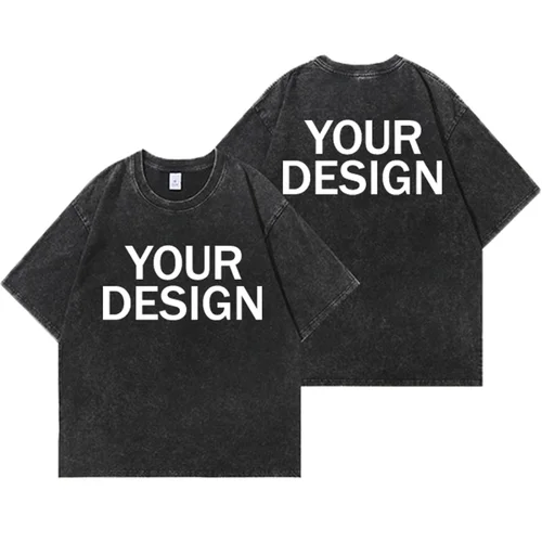 Imagen 1 del producto Camiseta de algodón Unisex con estampado personalizado Vintage, camiseta de manga corta de gran tamaño, ropa de calle de rapero, camiseta informal para hombre