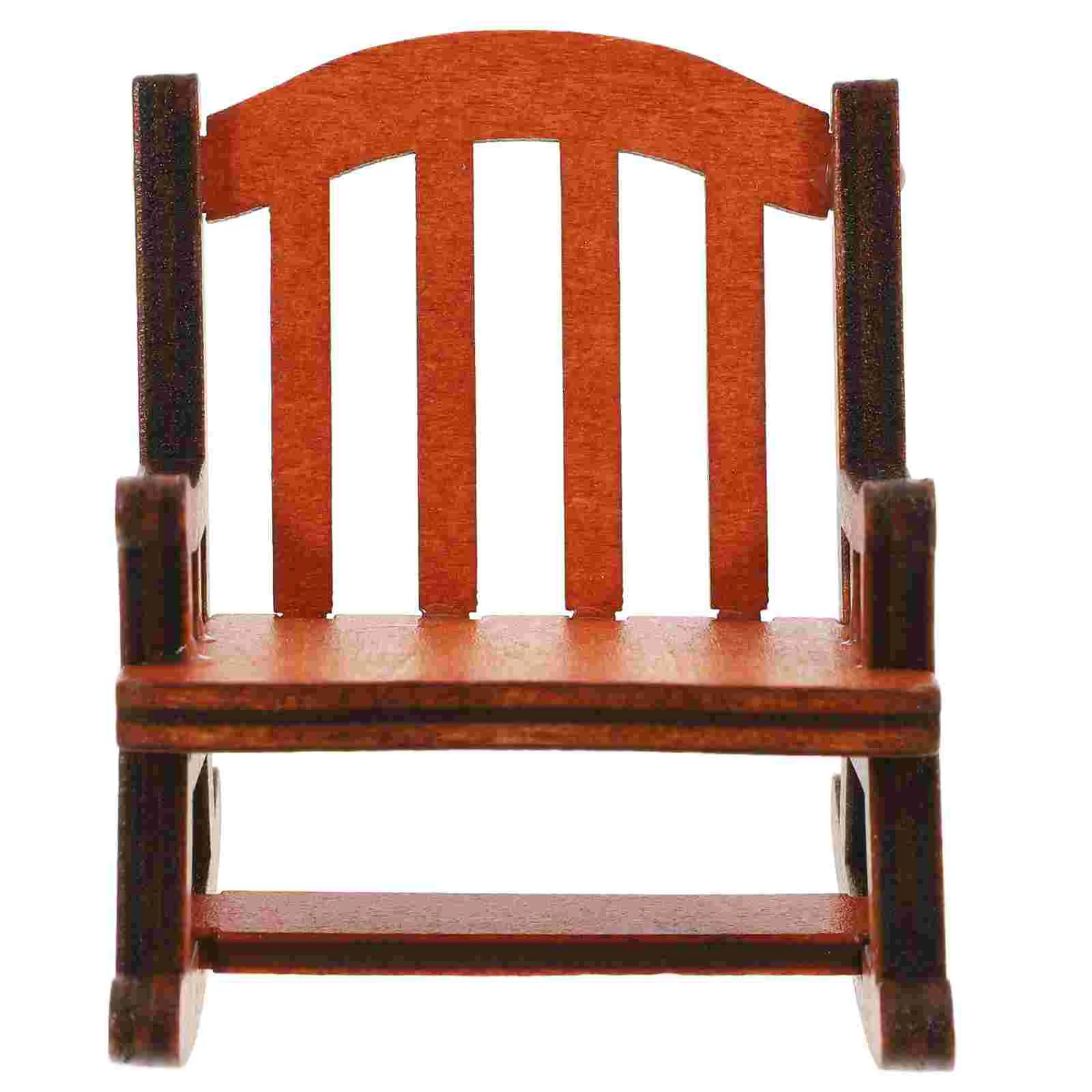 Rocking Chair Decoration Miniature Handcrafts Landscape Stool Wooden Figurine Figures House Ornament