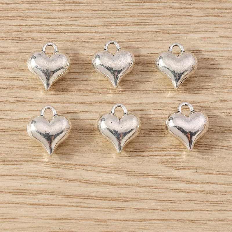 20 stücke 14x16mm niedlichen Gold Silber Farbe Legierung Liebe Herz Charms Anhänger für Schmuck Herstellung Ohrringe Halsketten Armbänder DIY Geschenke – Detail 25