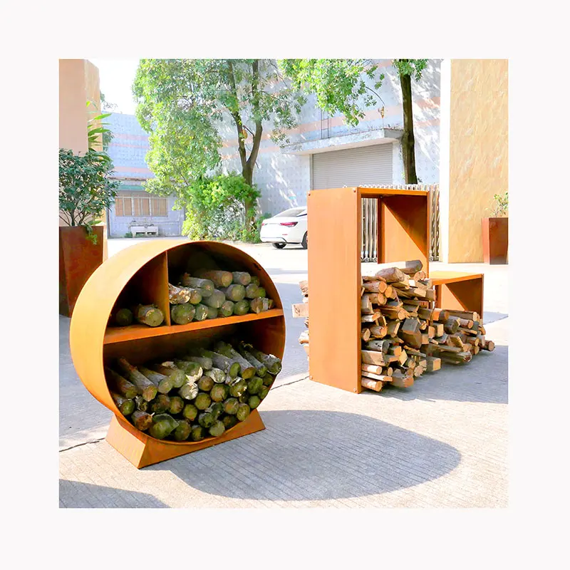 Custom Outdoor Corten Steel Fire Pit Fireplace Garden Outdoor Warming Corten Steel Fireplace & BBQ Grill