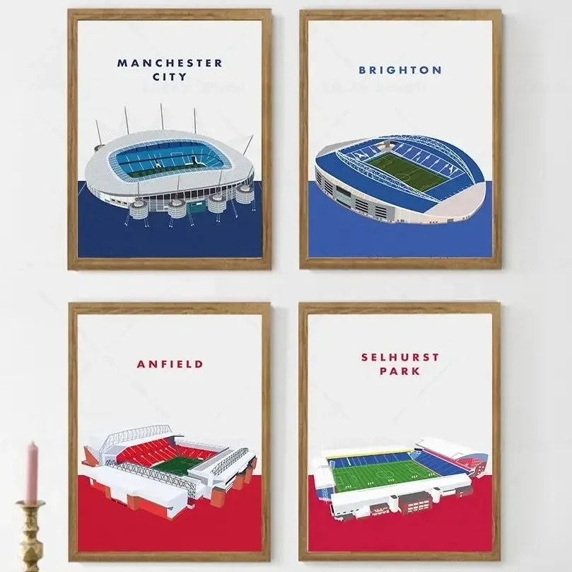 Sports Venue Football Field Sport Manchester City Anfield Stadium Poster Prints Canvas Painting Picture for Modern Room Home