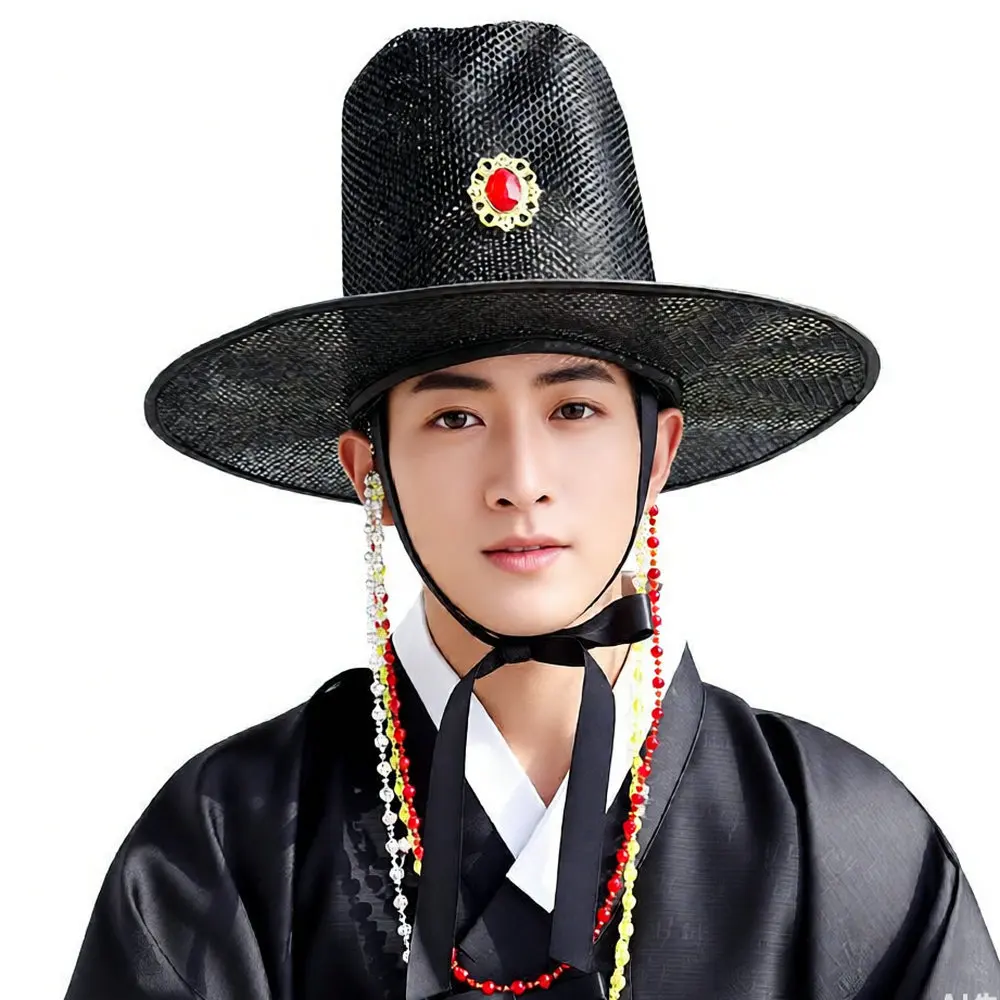

Забавные традиционные корейские шляпы с сетчатой отделкой, официальные головные уборы, шляпы ханьфу, шляпы для исторических костюмов, реквизит для вечеринок