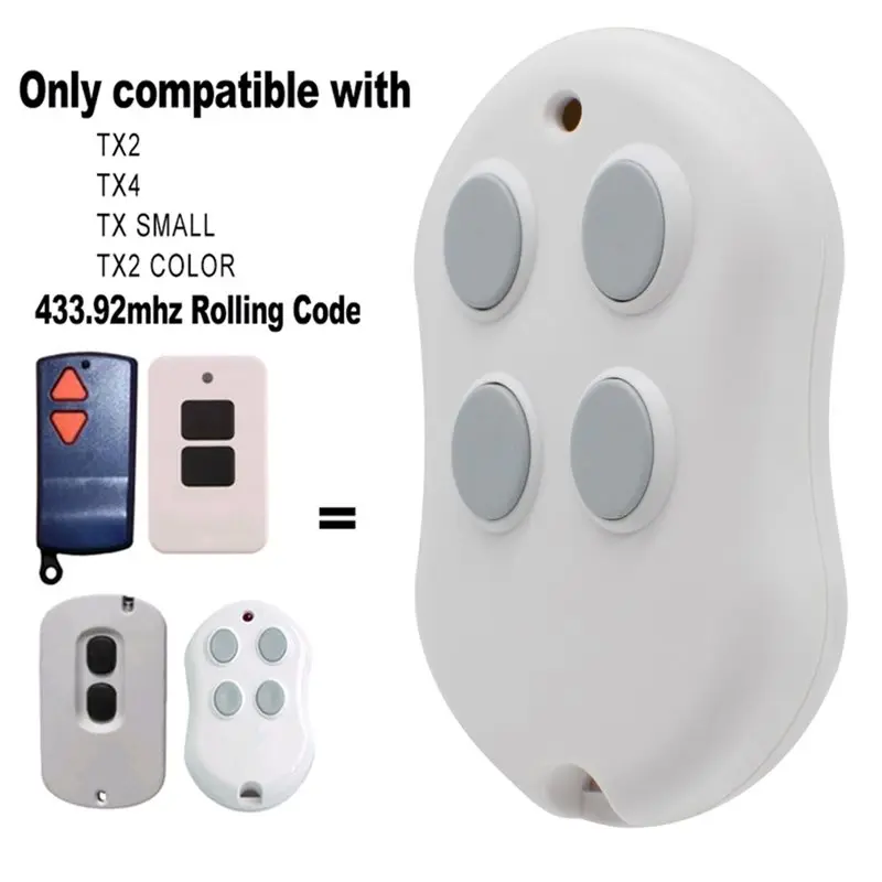 B27B TX4 Garage Remote Control For TX2, TX SMALL, TX2 COLOR Gate Door Opener 433.92Mhz Rolling Code