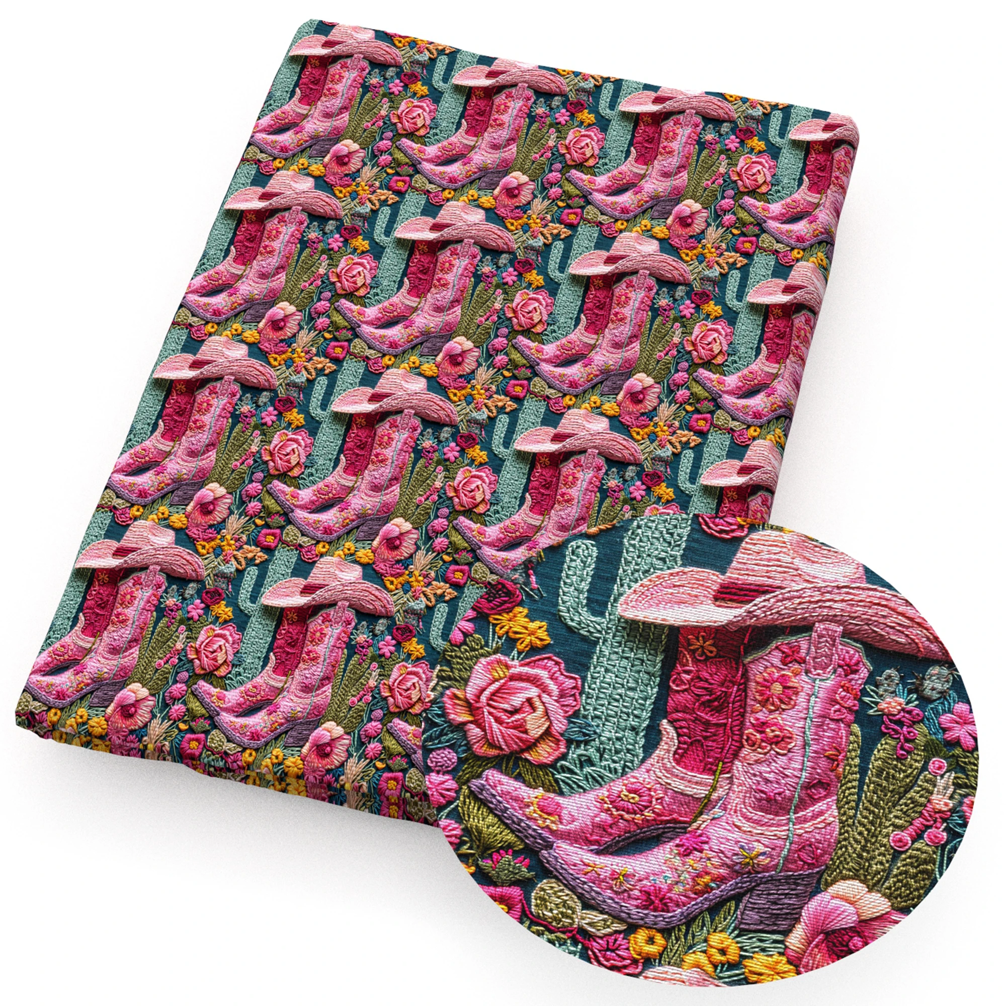 50*145cm Patchwork Cowgirl stivali tessuto di cotone poliestere per tessuti per cucire tessuti trapuntati materiale per ricamo fai da te fatto a mano