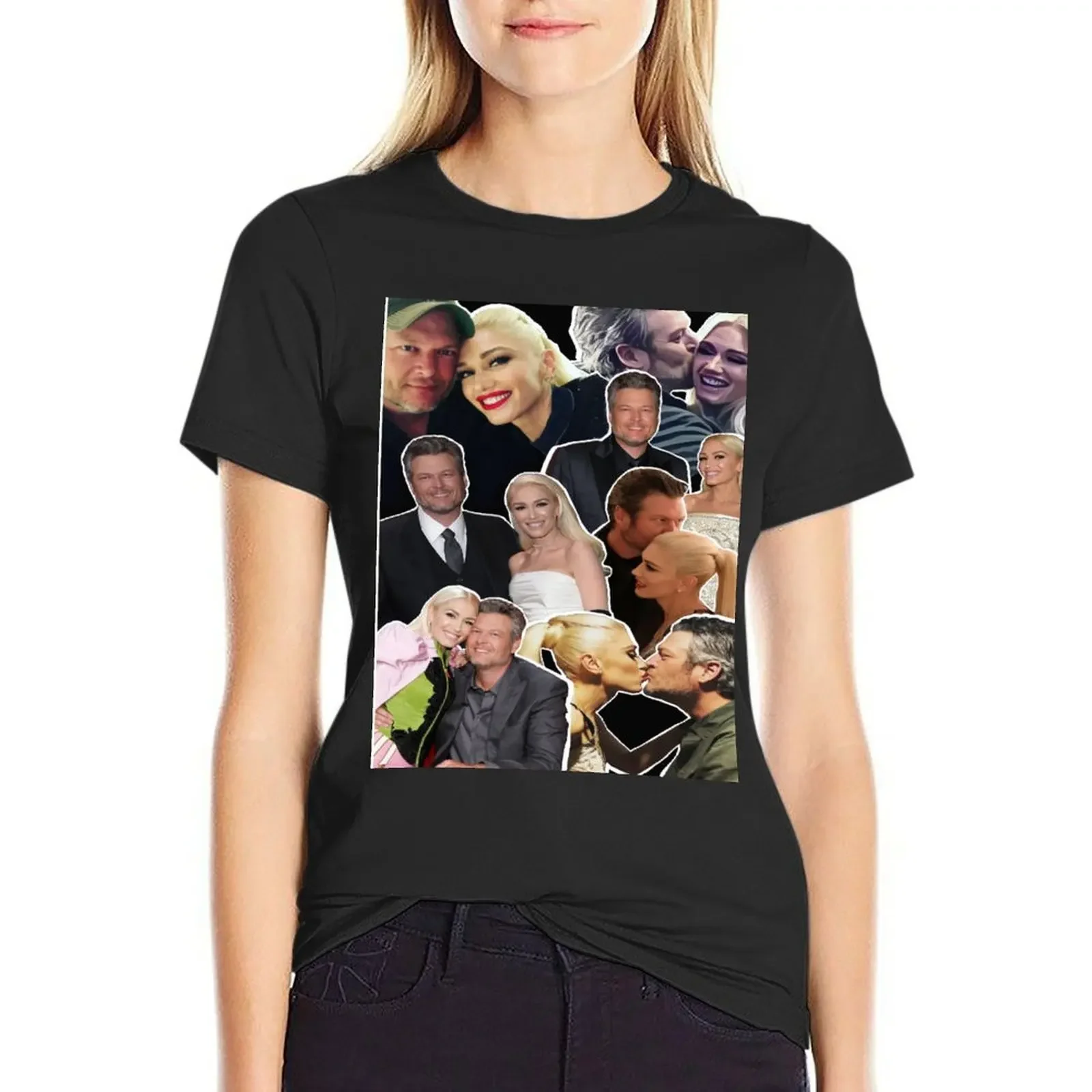 

Blake Sheldon Gwen Stefani Couple Love Voice T-Shirt Female clothing oversized T-shirt Women