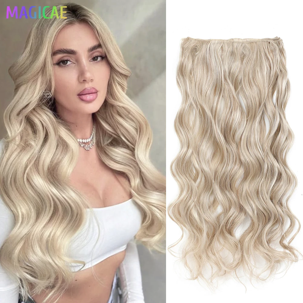 

MAGICAE 26-дюймовые мягкие волнистые пучки волос с хвостиком, синтетическое плетение, высокотемпературное волокно, наращивание волос pelucas de mujer