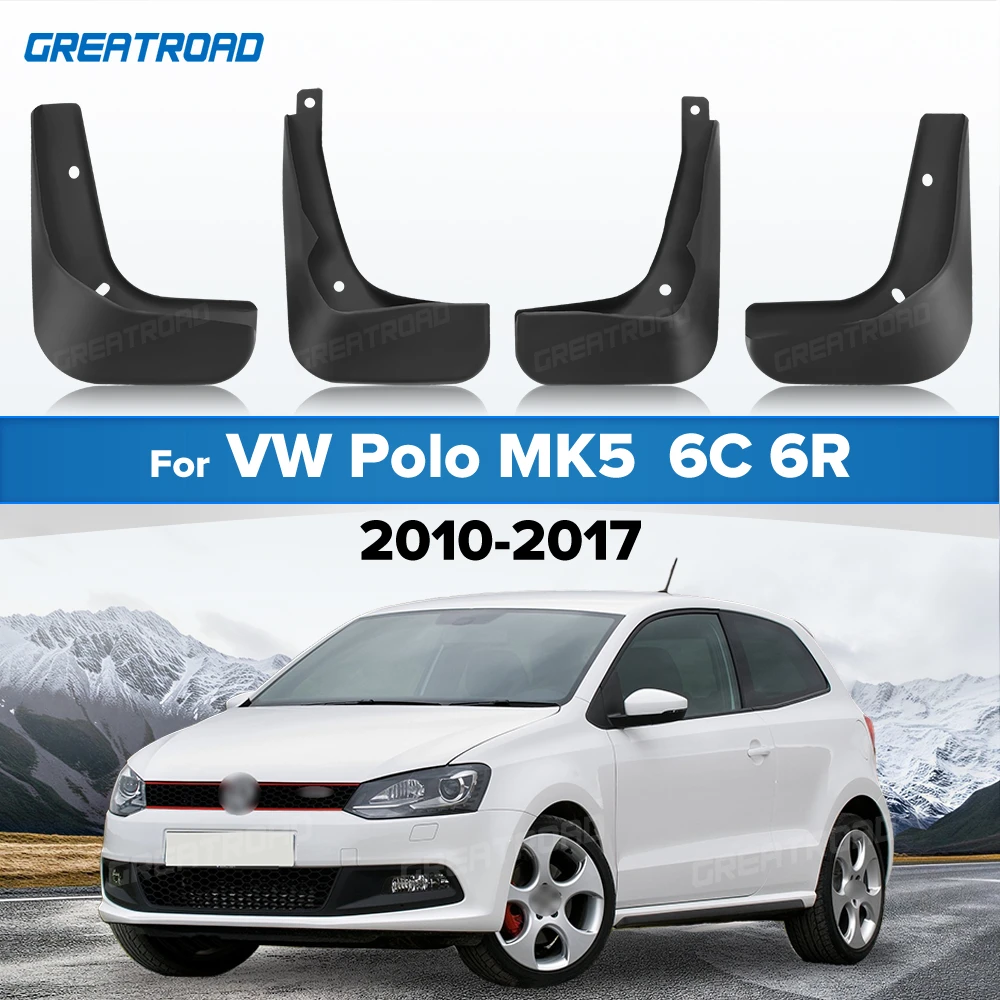 Image of Für Volkswagen VW Polo MK5 6C 6R 2010-2017 2012 2013 2014 2015 2016 Kotflügel-Schmutzblenden Spritzschutz Schmutzschutzklappen