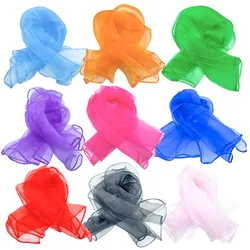 60*60cm Gymnastics Scarves Colored Sensory Scarves Rainbow Gauze Baby Juggling Dance Gymnastics Ballet Colored Gym Dance Gauze