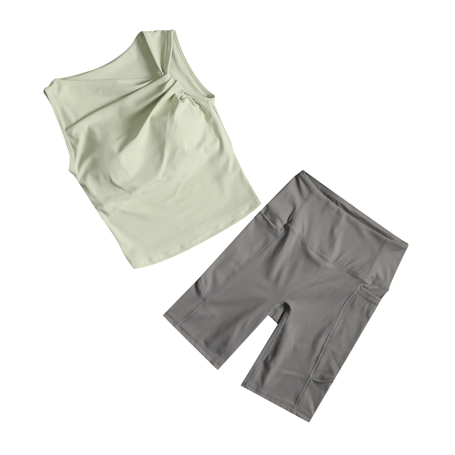 Sportanzug für Damen im Sommer, hochwertige Fitness-Training, schnell trocknende Weste, hohe Taille, Hüftheben, Laufen, Yoga, Radhose