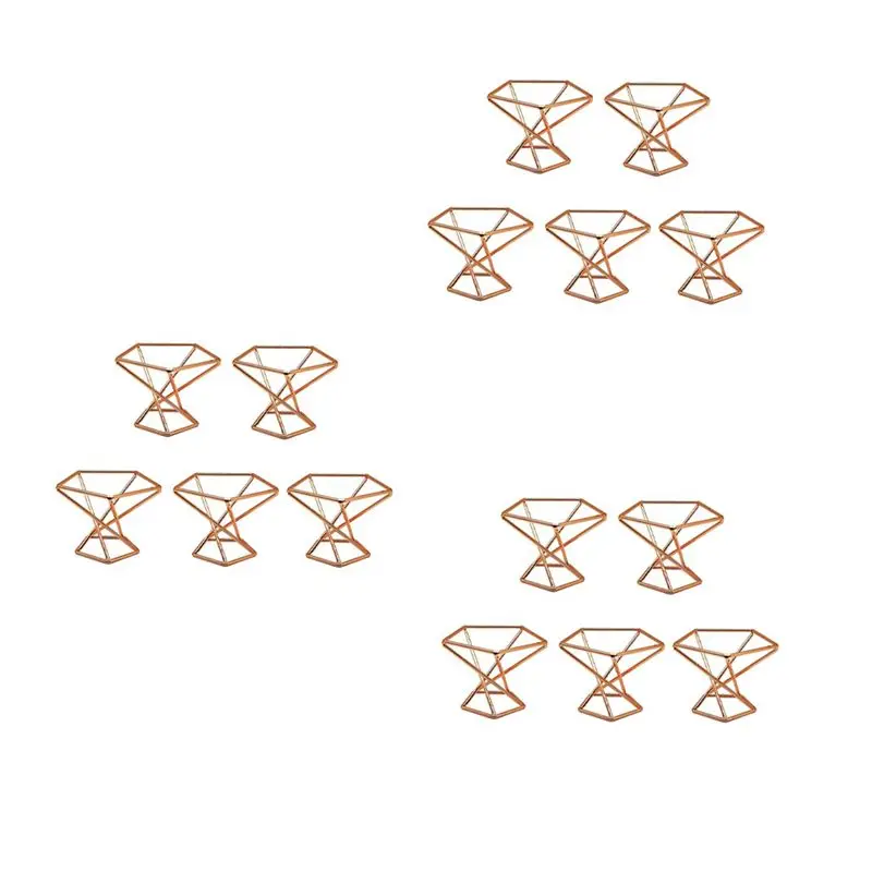 AB11-Pack 15 Air Plant Holder Air Plants Holders Tillandsias Display Air Purifying Plant Container Air Fern Stand, Rose Gold