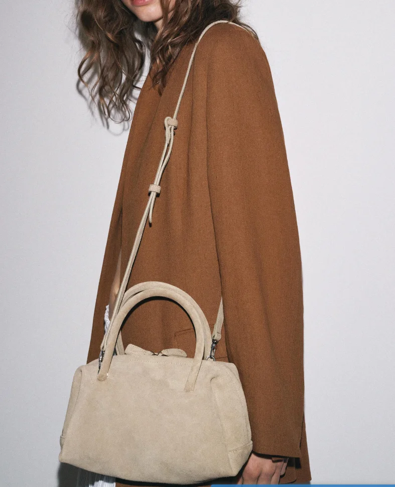 

WOMEN'S SUEDE BOWLING BAG, New Fashion Handbag Purse For Women, Luxury Designer Croosbody Boston Bag for Ladies Small Totes sacs