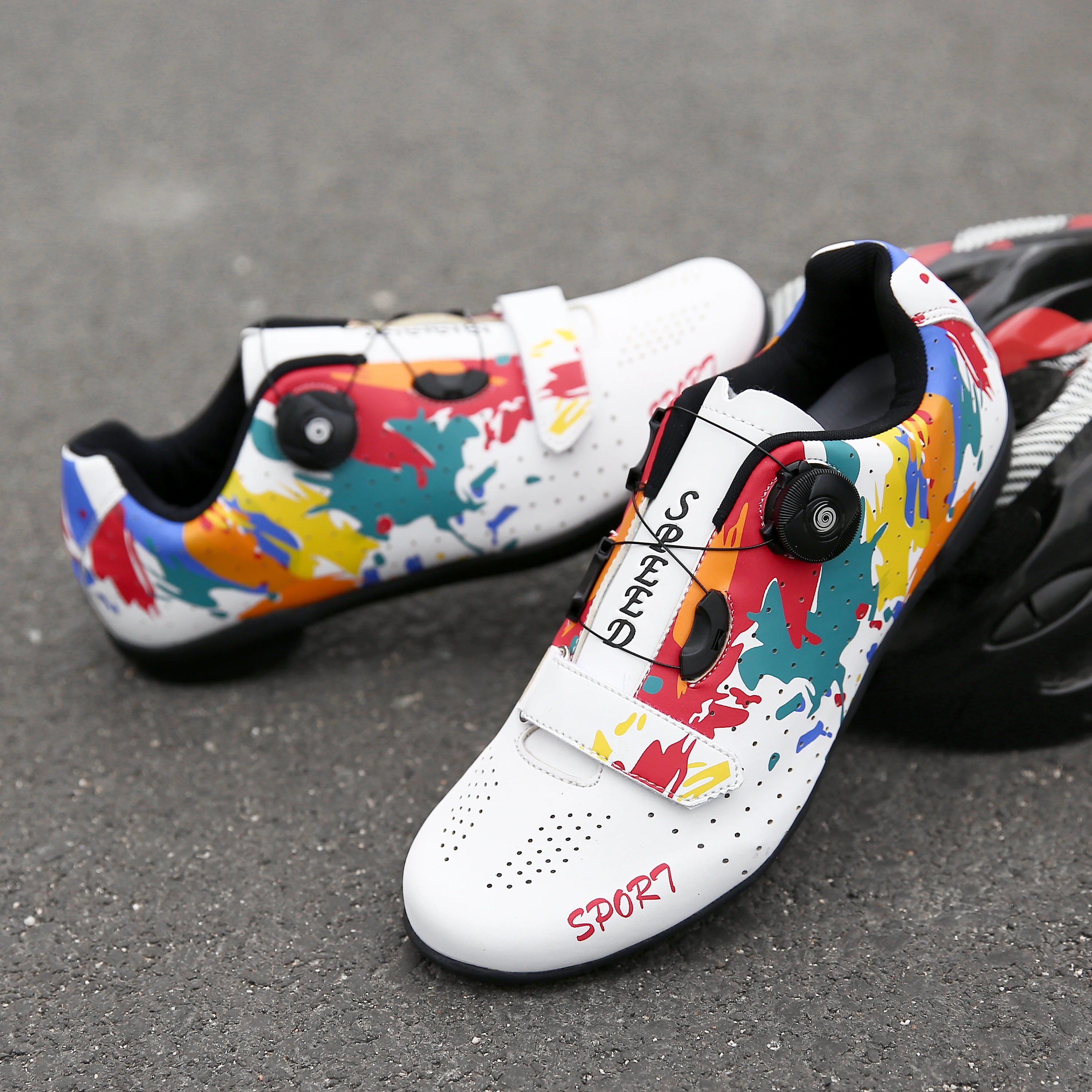 

Bicycle professional cycling shoes unisex four seasons anti slip wear-resistant breathable comfortable comfortable riding shoes