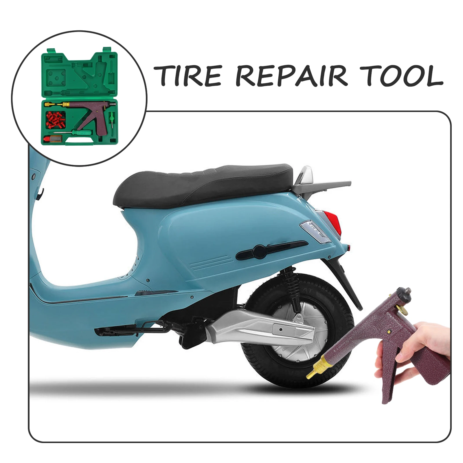 

Repair Tool Motorcycle Electric Vehicle Vacuum Patch Kit Quick Fix Reliable Material Portable Design Easy Use Tire Repair Kit