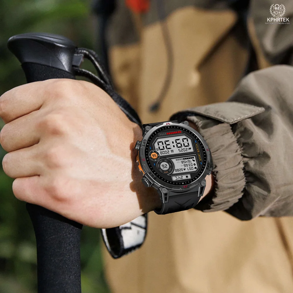 10 PCs Kc93 Outdoor Sports Smart Watch Gps Positioning Compass Bluetooth Call Heart Rate Blood Oxygen Monitoring Gpt