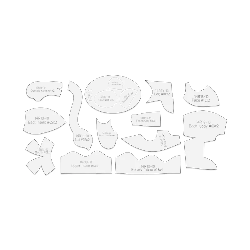 Lion/Bear Pattern Dual Purpose Template for Doll Making