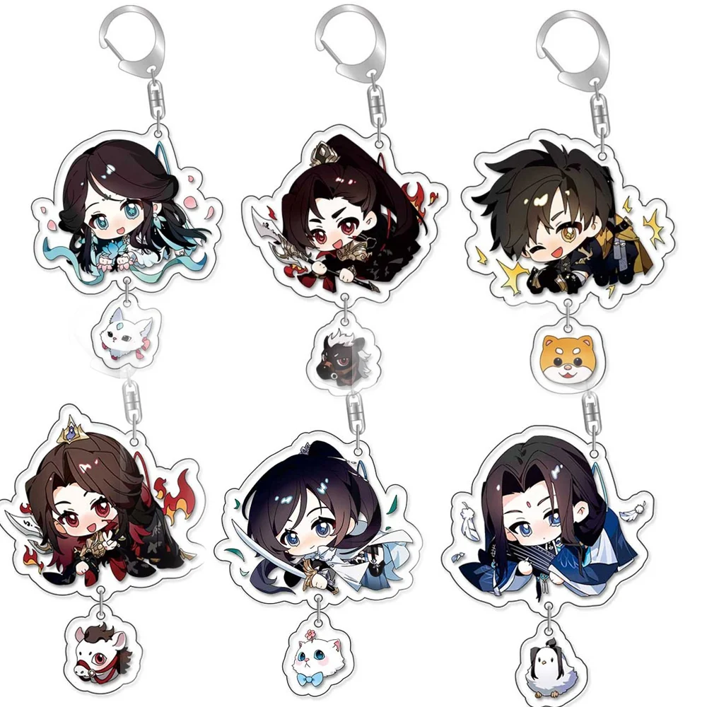 Game Justice Online Treacherous Waters Online Acrylic Keychains Figures Xi Hong Lei Su Meng Zhen He Lian Chun Shui Pendant Gifts