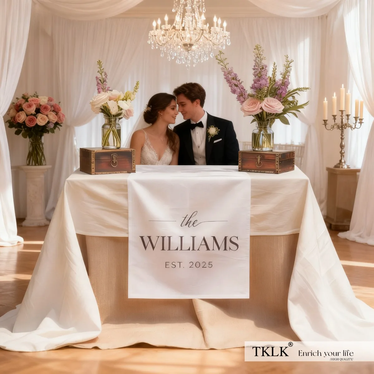 

Customize Tablecloths, Table Covers with Logos, Patterns, or Text, Perfect for Weddings, Parties, Craft Shows, and Events