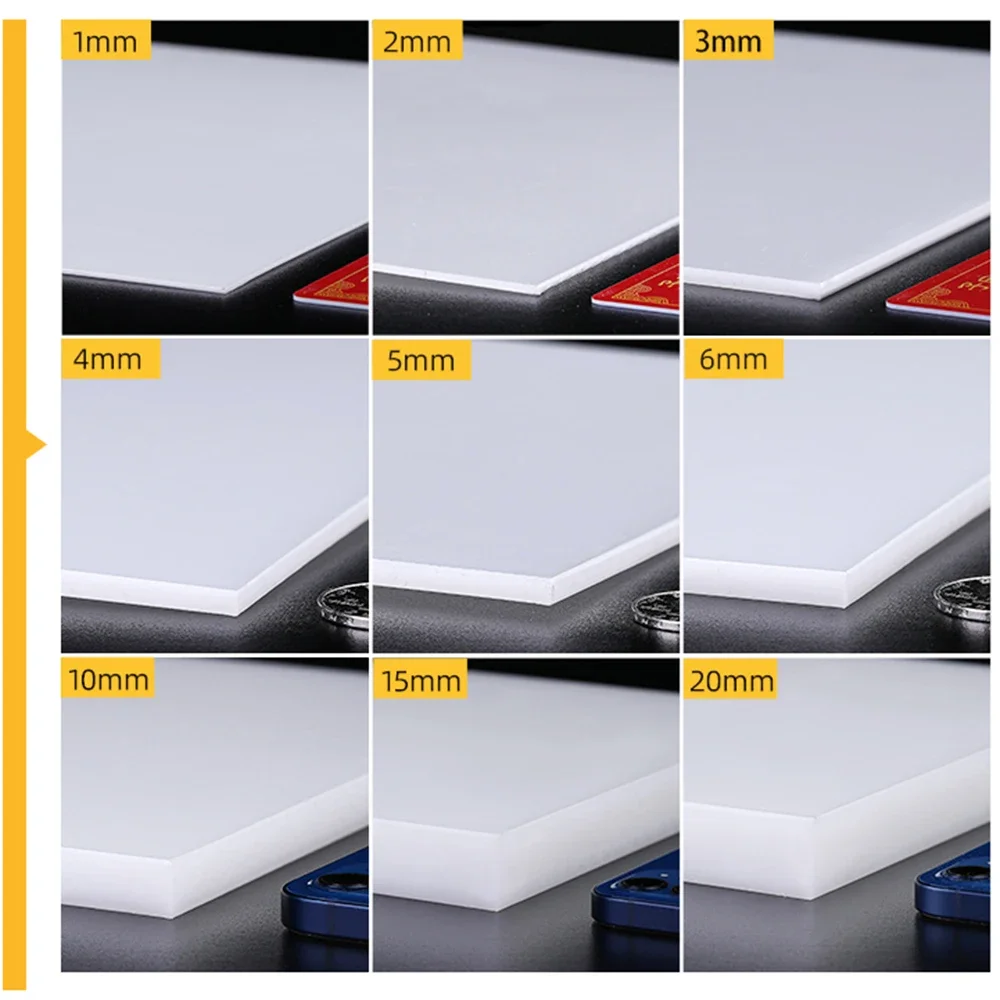 1Pcs White Food Grade Plate Thickness1-20mm PP Plastic Sheets Plate 200x1000 300x300 300x400 400x400 400x600 Polypropylene Board